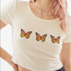 Cropped Butterfly Tee